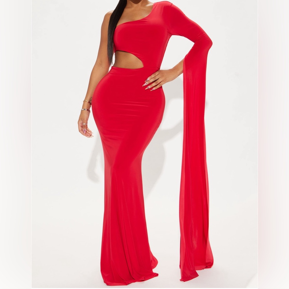 FashionNova red gown